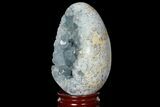Crystal Filled Celestine (Celestite) Egg Geode - Madagascar #98772-1